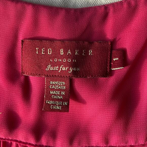 Ted Baker Pink Pleated Dress Size 1 - Picture 5 of 10